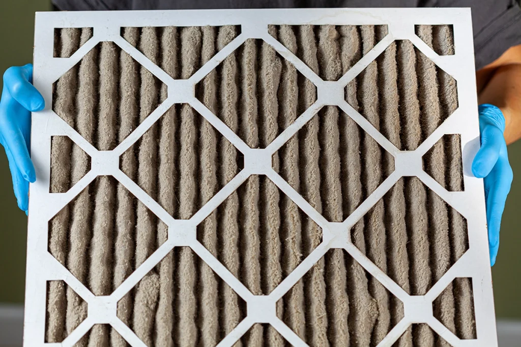 Dirty HVAC filter causing ac unit not blowing cold air issue