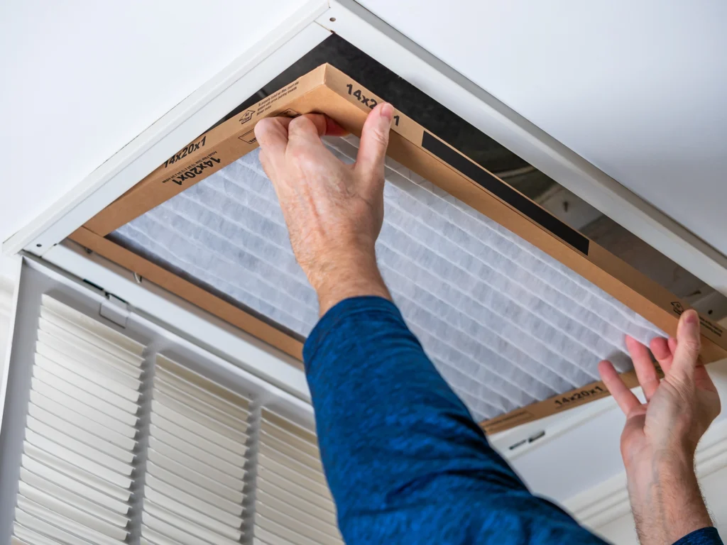 AC maintenance in Vancouver WA includes changing the HVAC air filter for better airflow and efficiency